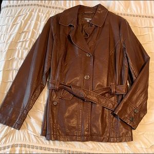 Lightweight Pleather Coat Sz 14/16